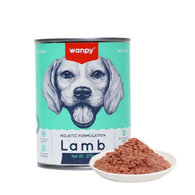 New Lightbox Wanpy Premium Dog Canned Food Lamb 375g